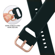 For Apple Watch Series 6 44mm Pin Buckle Silicone Watch Band(Dark Green)