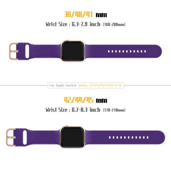 For Apple Watch Series 5 44mm Pin Buckle Silicone Watch Band(Purple)