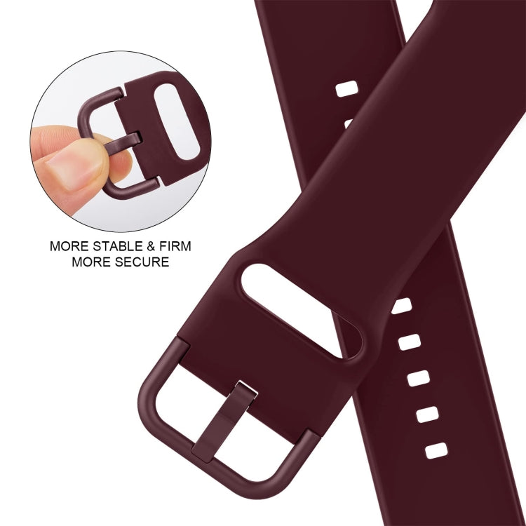 For Apple Watch Series 5 40mm Pin Buckle Silicone Watch Band(Wine Red)