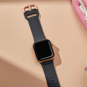 For Apple Watch Series 4 40mm Pin Buckle Silicone Watch Band(Dark Grey)