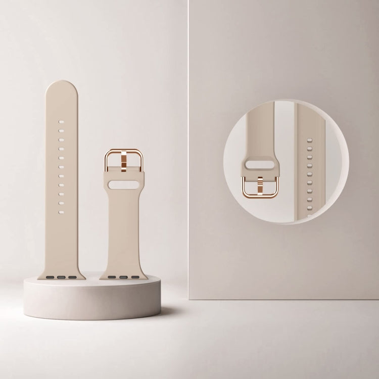 For Apple Watch Series 3 42mm Pin Buckle Silicone Watch Band(Milk Tea) - free shipping - PMC TechLife - Order now!