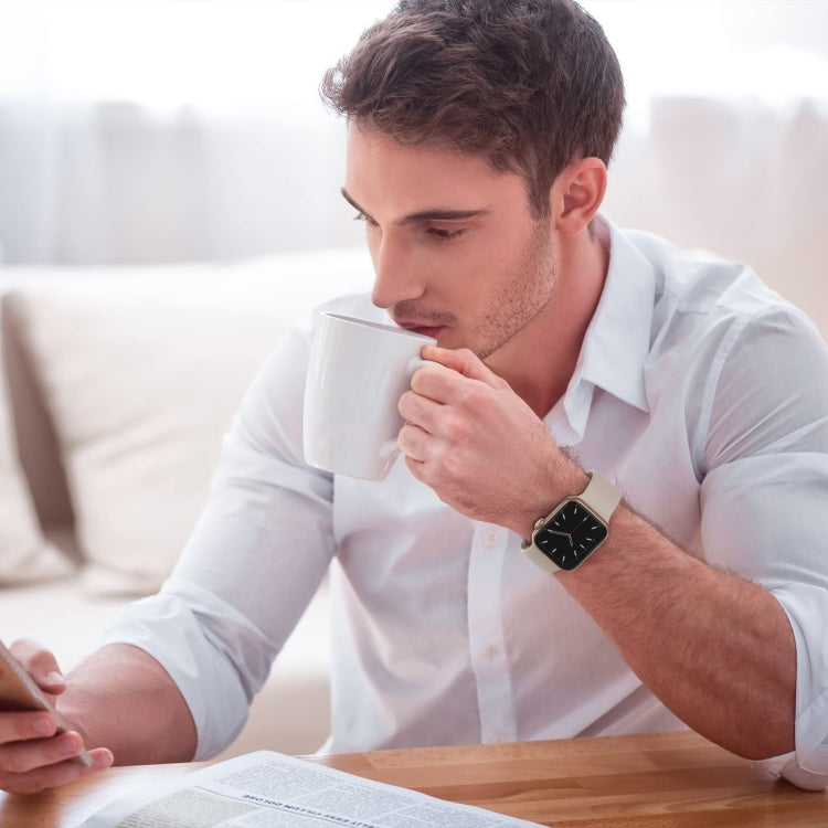 For Apple Watch Series 3 42mm Pin Buckle Silicone Watch Band(Milk Tea) - free shipping - PMC TechLife - Order now!