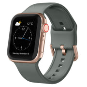 For Apple Watch Series 2 38mm Pin Buckle Silicone Watch Band(Olive)