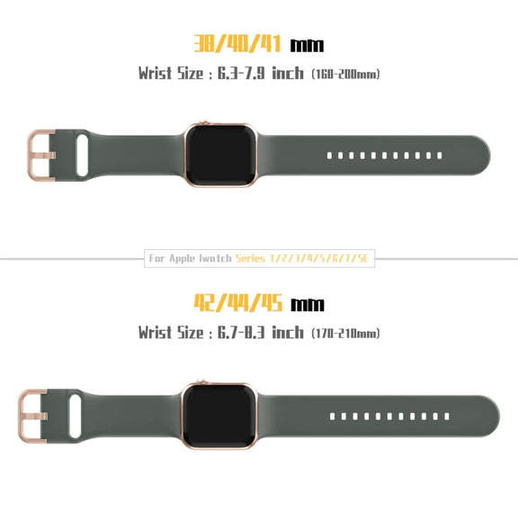 For Apple Watch Series 2 38mm Pin Buckle Silicone Watch Band(Olive)