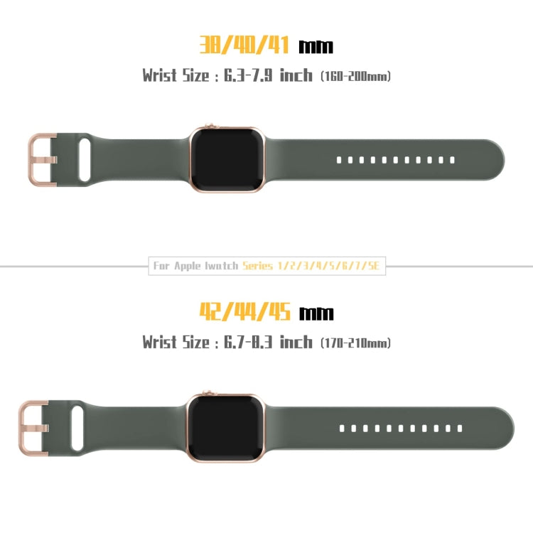 For Apple Watch Series 2 38mm Pin Buckle Silicone Watch Band(Olive)