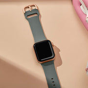 For Apple Watch Series 2 38mm Pin Buckle Silicone Watch Band(Olive)