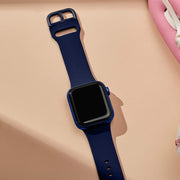 For Apple Watch 42mm Pin Buckle Silicone Watch Band(Midnight Blue)