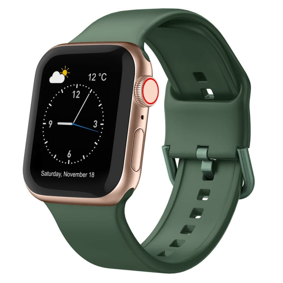 For Apple Watch 38mm Pin Buckle Silicone Watch Band(Clover)
