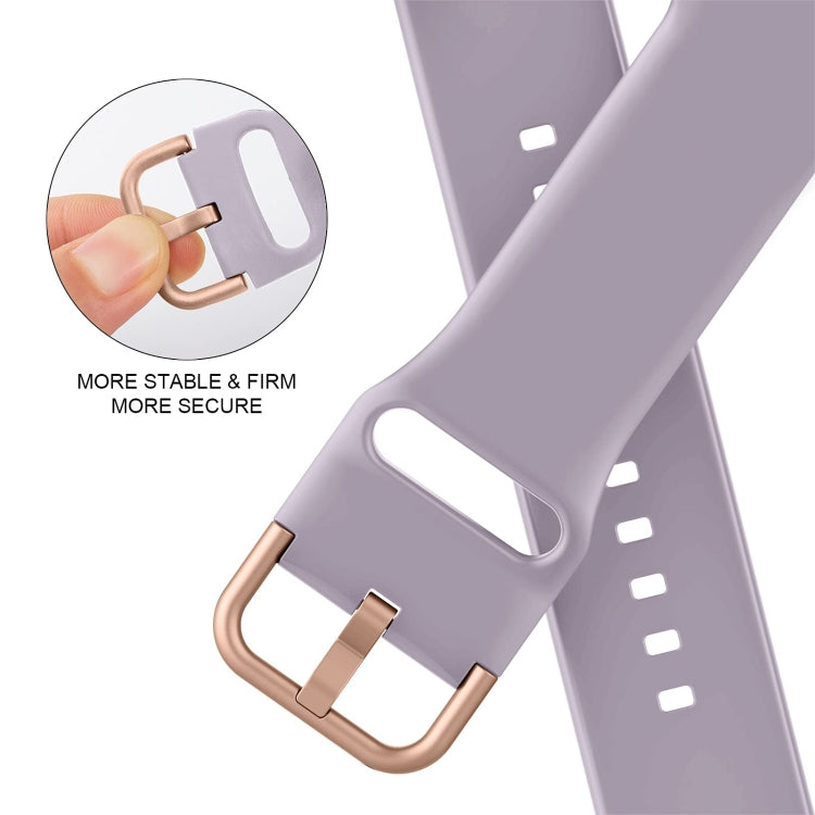For Apple Watch 38mm Pin Buckle Silicone Watch Band(Baby Purple)