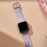 For Apple Watch 38mm Pin Buckle Silicone Watch Band(Baby Purple)