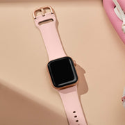 For Apple Watch 38mm Pin Buckle Silicone Watch Band(Pink)