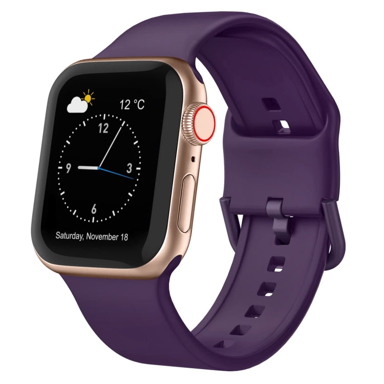 For Apple Watch 38mm Pin Buckle Silicone Watch Band(Dark Purple) - free shipping - PMC TechLife - Order now!