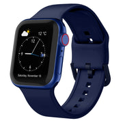 For Apple Watch 38mm Pin Buckle Silicone Watch Band(Midnight Blue)