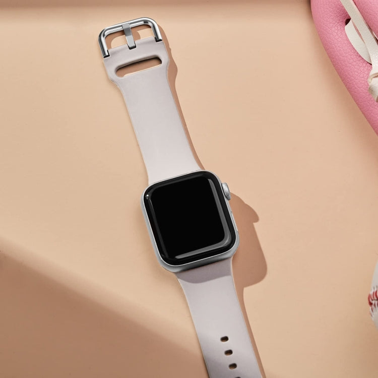 For Apple Watch 38mm Pin Buckle Silicone Watch Band(Starlight)