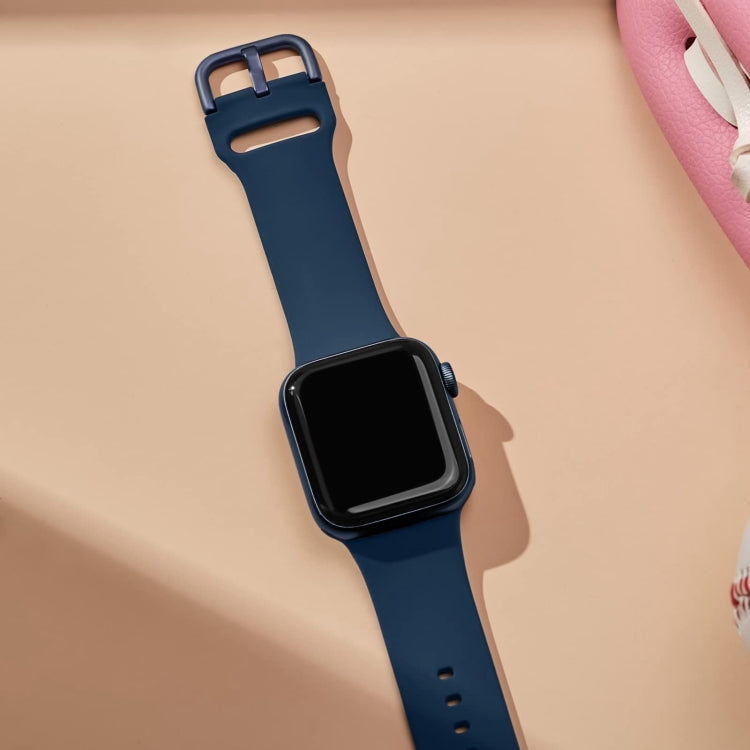 For Apple Watch Ultra 2 49mm Pin Buckle Silicone Watch Band(Abyss Blue)