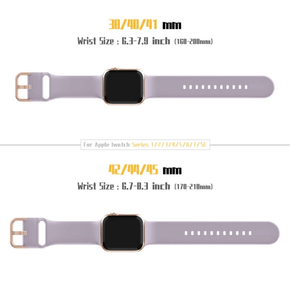 For Apple Watch SE 2023 40mm Pin Buckle Silicone Watch Band(Baby Purple)