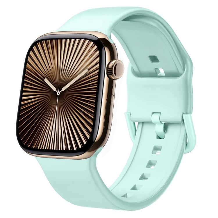 For Apple Watch Series 10 46mm Pin Buckle Silicone Watch Band(Mint Green) - free shipping - PMC TechLife - Order now!