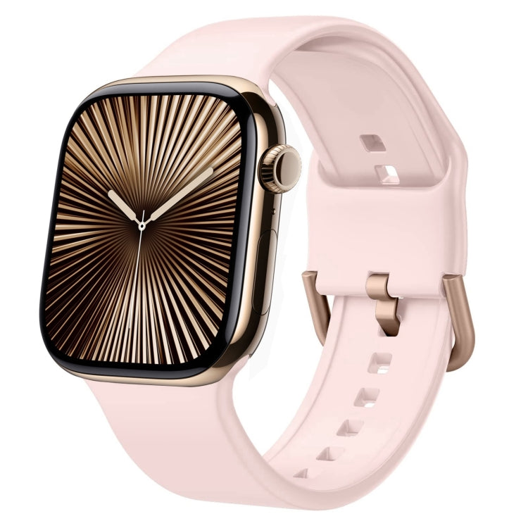 For Apple Watch Series 10 46mm Pin Buckle Silicone Watch Band(Pink Sand) - free shipping - PMC TechLife - Order now!