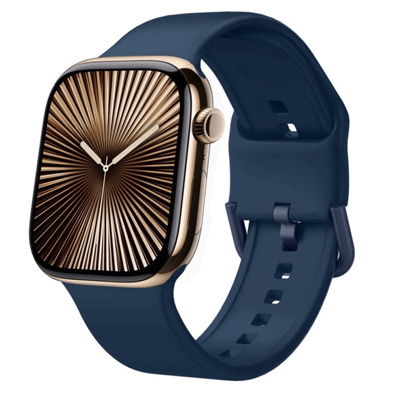 For Apple Watch Series 10 46mm Pin Buckle Silicone Watch Band(Abyss Blue)
