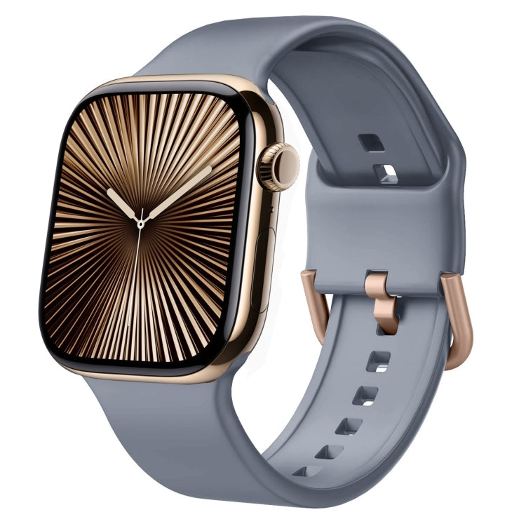 For Apple Watch Series 10 46mm Pin Buckle Silicone Watch Band(Blue Grey) - free shipping - PMC TechLife - Order now!