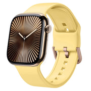 For Apple Watch Series 10 46mm Pin Buckle Silicone Watch Band(Yellow)