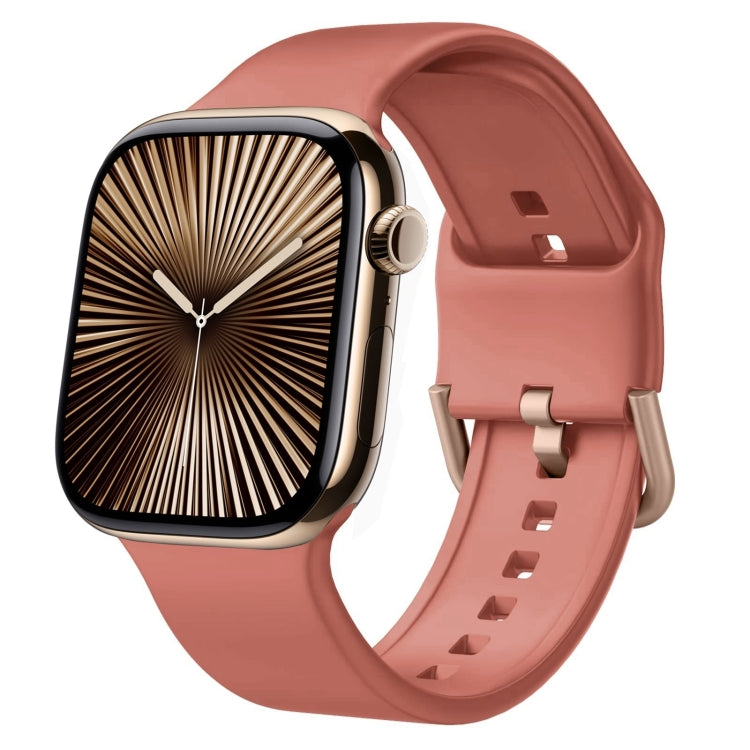 For Apple Watch Series 10 46mm Pin Buckle Silicone Watch Band(Coral) - free shipping - PMC TechLife - Order now!