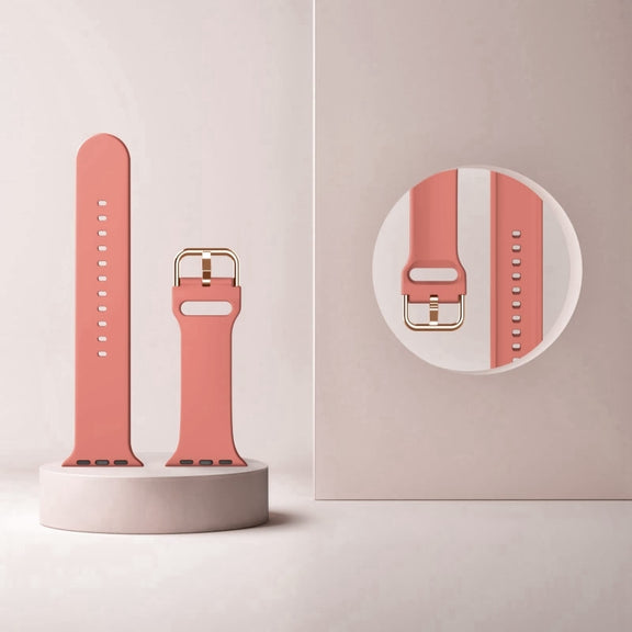 For Apple Watch Series 10 46mm Pin Buckle Silicone Watch Band(Coral)