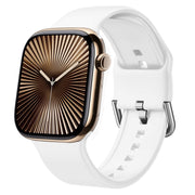 For Apple Watch Series 10 42mm Pin Buckle Silicone Watch Band(White)