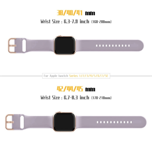 For Apple Watch Series 10 42mm Pin Buckle Silicone Watch Band(Baby Purple)