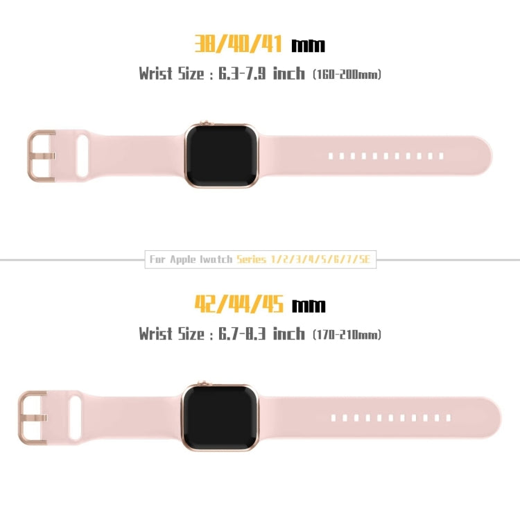 For Apple Watch Series 10 42mm Pin Buckle Silicone Watch Band(Pink Sand)