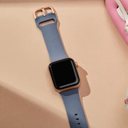 For Apple Watch Series 10 42mm Pin Buckle Silicone Watch Band(Blue Grey)