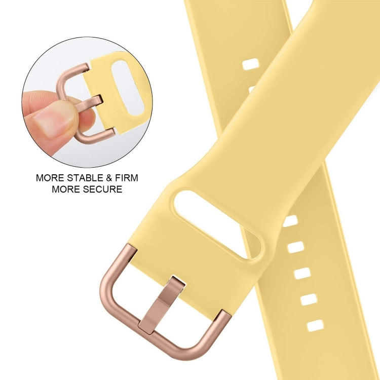 For Apple Watch Series 10 42mm Pin Buckle Silicone Watch Band(Yellow)