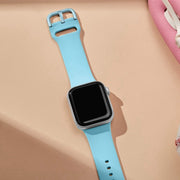For Apple Watch Series 10 42mm Pin Buckle Silicone Watch Band(Light Blue)