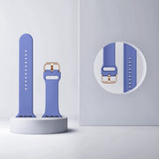 For Apple Watch Series 10 42mm Pin Buckle Silicone Watch Band(Cyan Blue)