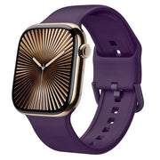 For Apple Watch Series 10 42mm Pin Buckle Silicone Watch Band(Dark Purple)