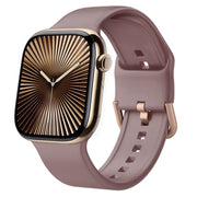 For Apple Watch Series 10 42mm Pin Buckle Silicone Watch Band(Smoked Purple)