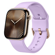 For Apple Watch Series 10 42mm Pin Buckle Silicone Watch Band(Lavender)