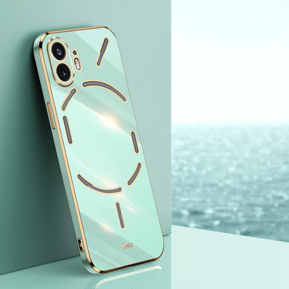 For Nothing Phone 2 XINLI Straight Edge 6D Electroplate TPU Phone Case(Mint Green)