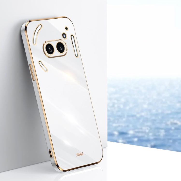 For Nothing Phone 2A XINLI Straight Edge 6D Electroplate TPU Phone Case(White) - free shipping - PMC Jewellery - Order now!
