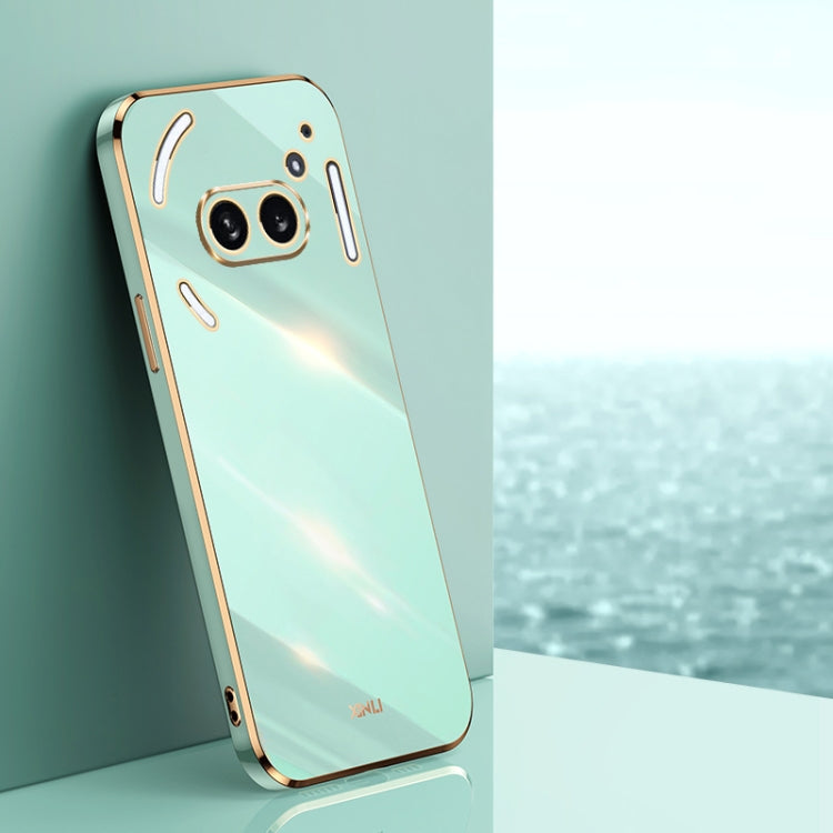 For Nothing Phone 2A XINLI Straight Edge 6D Electroplate TPU Phone Case(Mint Green) - Nothing Cases by XINLI | Online Shopping South Africa | PMC Jewellery | Buy Now Pay Later Mobicred