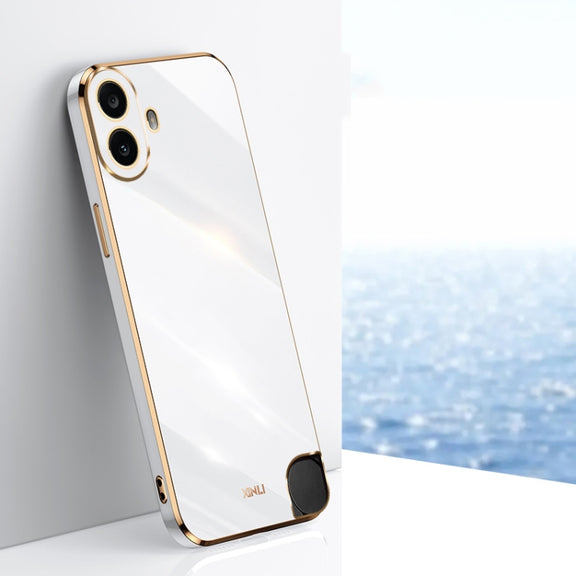 For Nothing CMF Phone 1 XINLI Straight Edge 6D Electroplate TPU Phone Case(White)