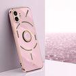 For Nothing Phone 2 XINLI Straight 6D Plating Gold Edge TPU Shockproof Case with Ring Holder(Cherry Purple) - free shipping - PMC TechLife - Order now!