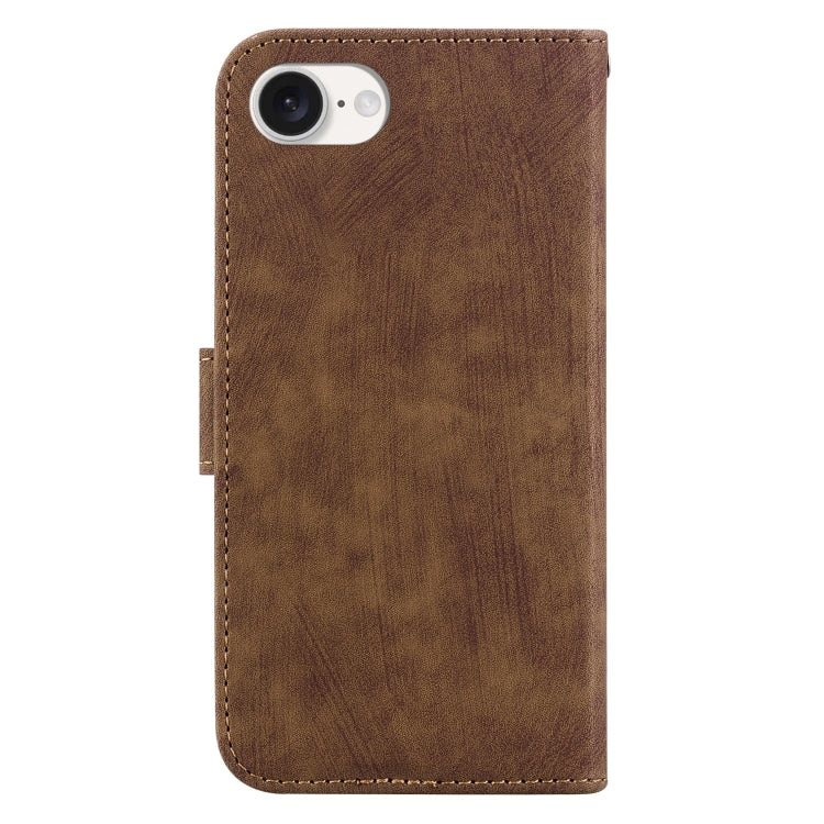 For iPhone 16e Little Tiger Embossed Leather Phone Case(Brown) - iPhone 16e Cases by PMC TechLife | Online Shopping South Africa | PMC TechLife | Buy Now Pay Later Mobicred