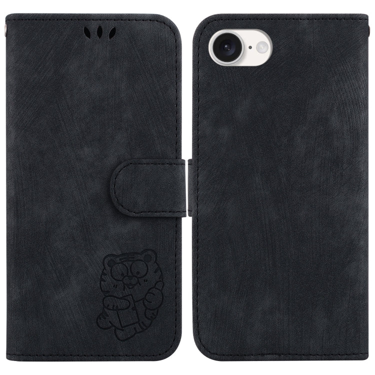 For iPhone 16e Little Tiger Embossed Leather Phone Case(Black) - free shipping - PMC TechLife - Order now!