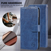 For Google Pixel 9 Pro Skin Feeling Oil Leather Texture PU + TPU Phone Case(Dark Blue)