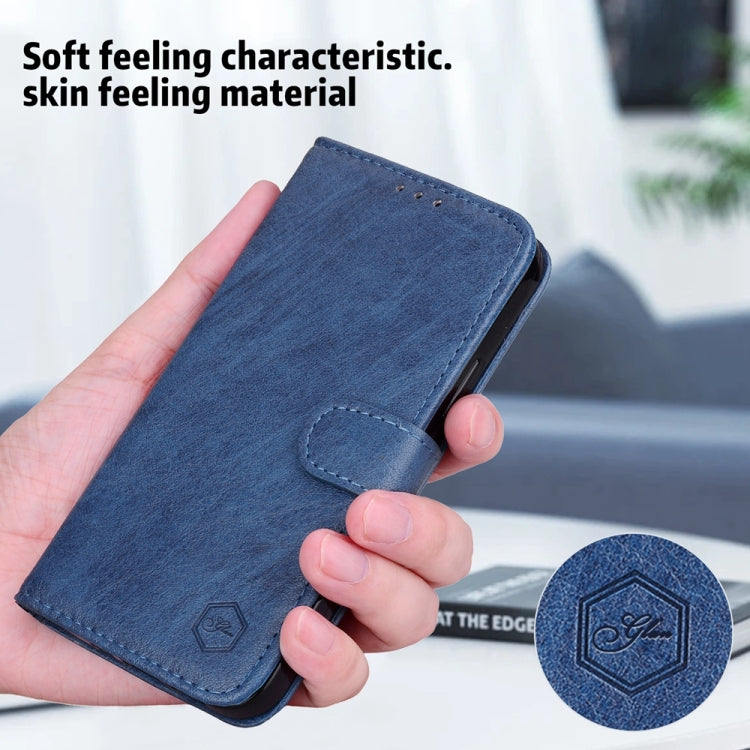 For Google Pixel 9 Pro Skin Feeling Oil Leather Texture PU + TPU Phone Case(Dark Blue)