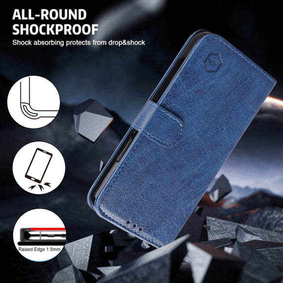 For Google Pixel 9 Pro Skin Feeling Oil Leather Texture PU + TPU Phone Case(Dark Blue)