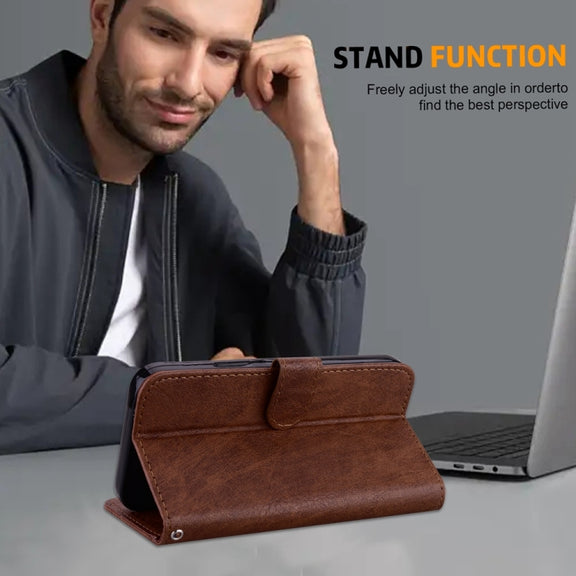 For Google Pixel 9 Pro Skin Feeling Oil Leather Texture PU + TPU Phone Case(Brown)