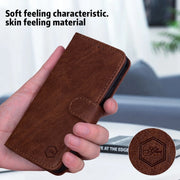 For Google Pixel 9 Pro Skin Feeling Oil Leather Texture PU + TPU Phone Case(Brown)