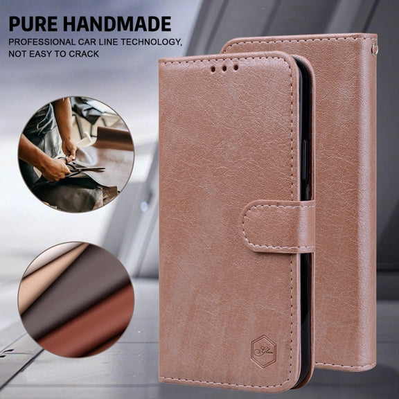 For Google Pixel 9 Pro Skin Feeling Oil Leather Texture PU + TPU Phone Case(Champagne)